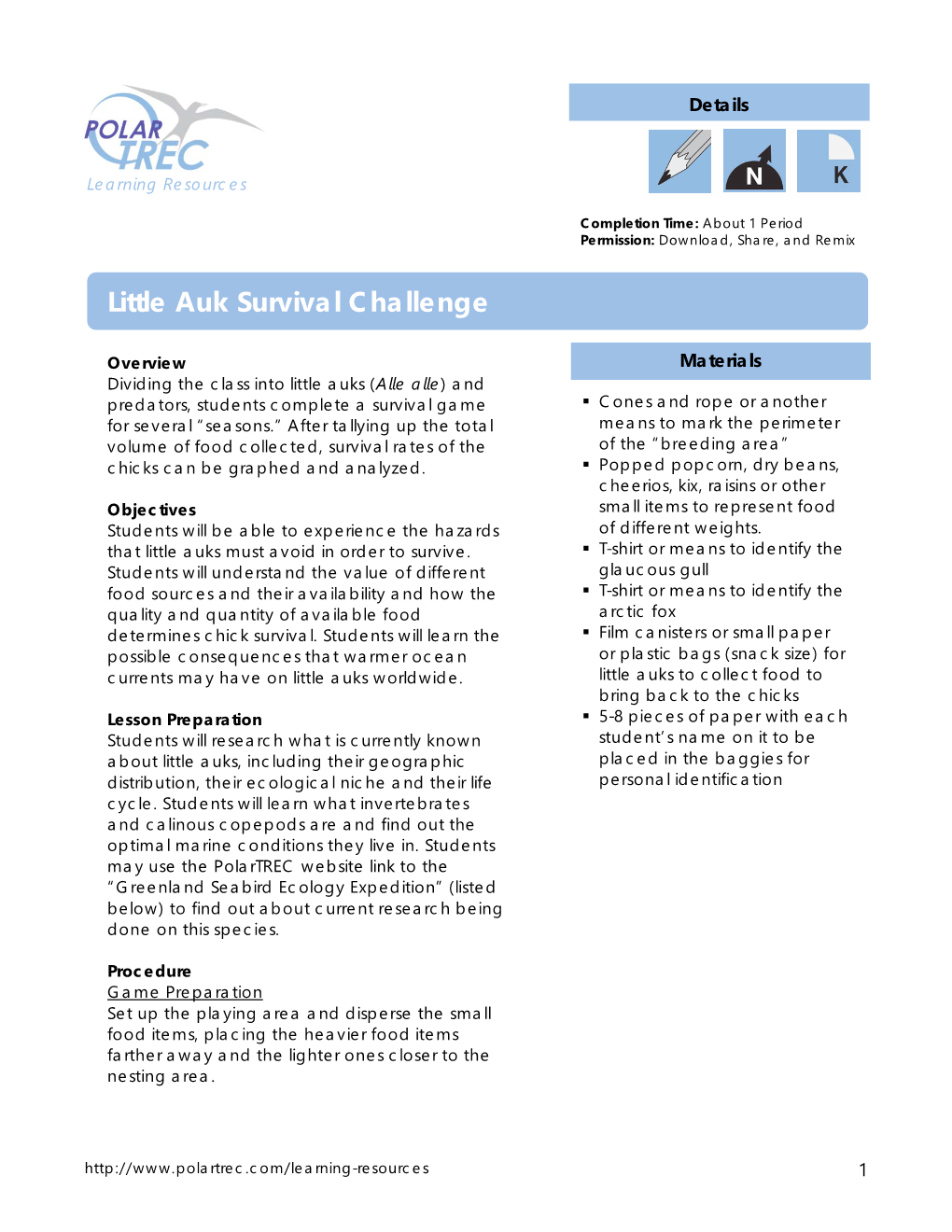 Little Auk Survival Challenge