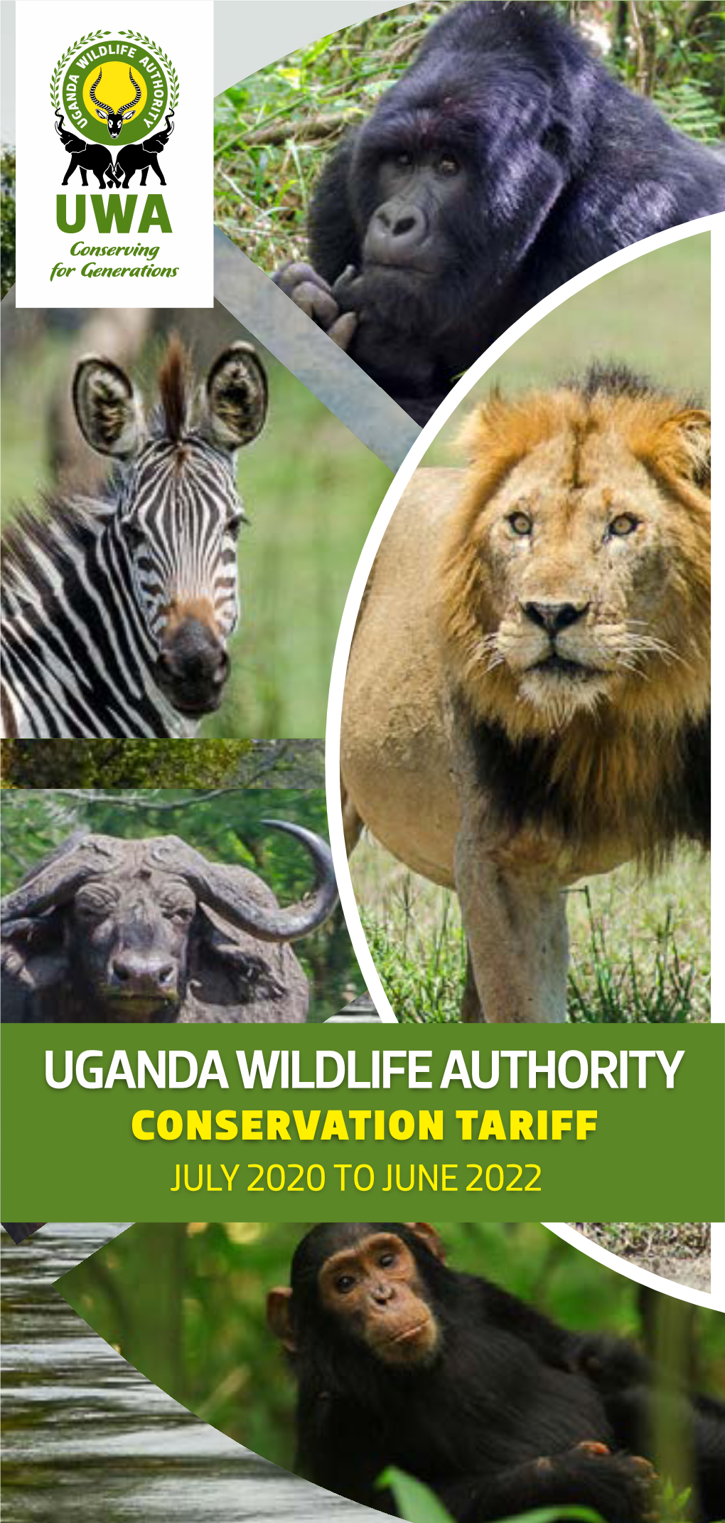 Uganda Wildlife Authority Tariff of July 2020 to June 2022