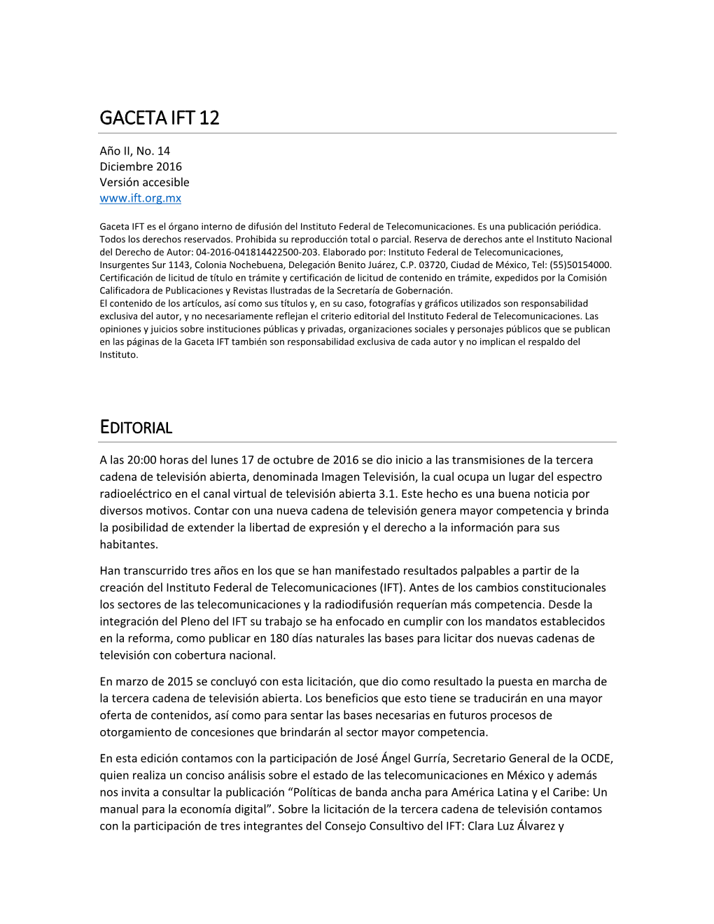 Gaceta Ift 12