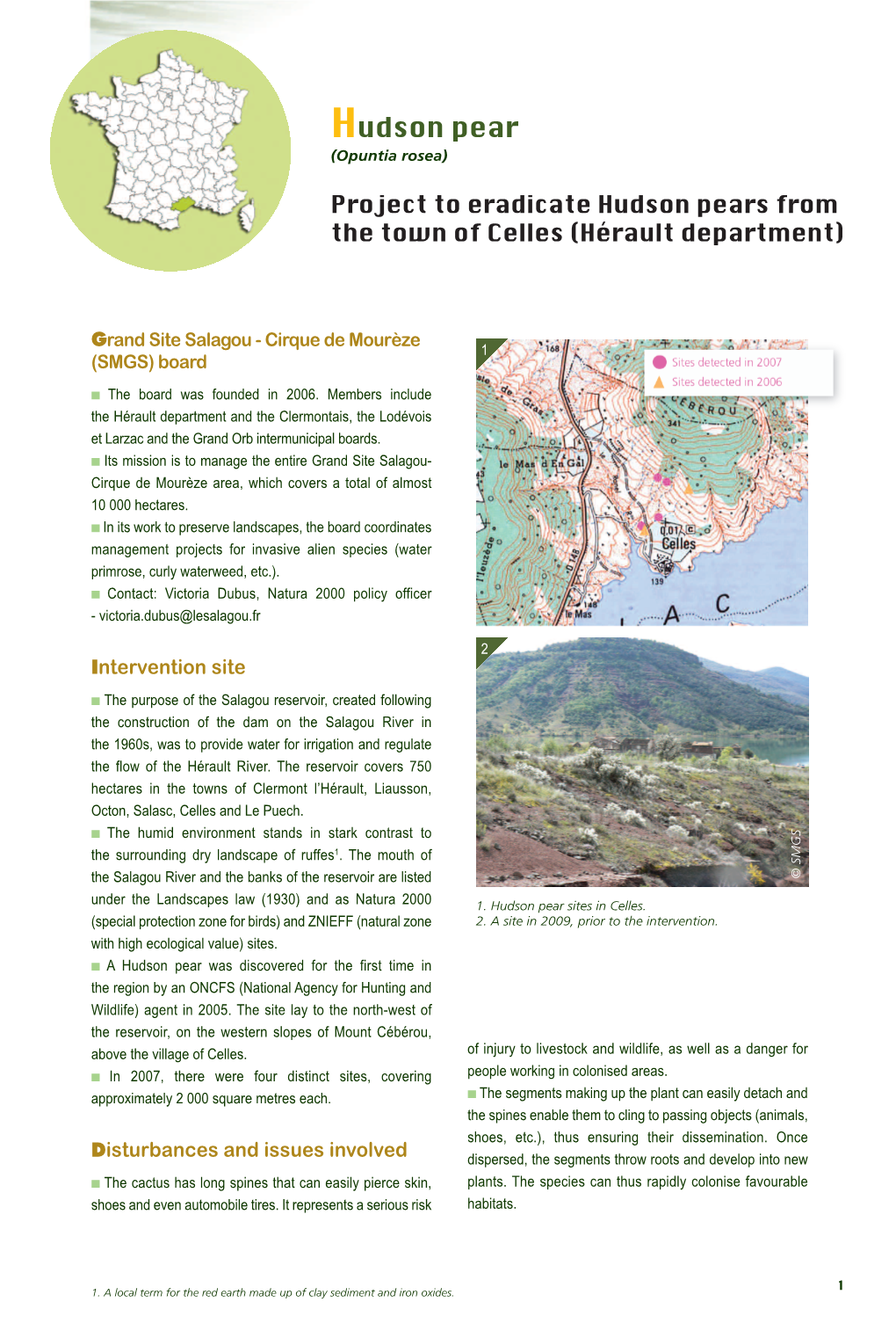 Project to Eradicate Hudson Pears from the Town of Celles (Hérault Department)