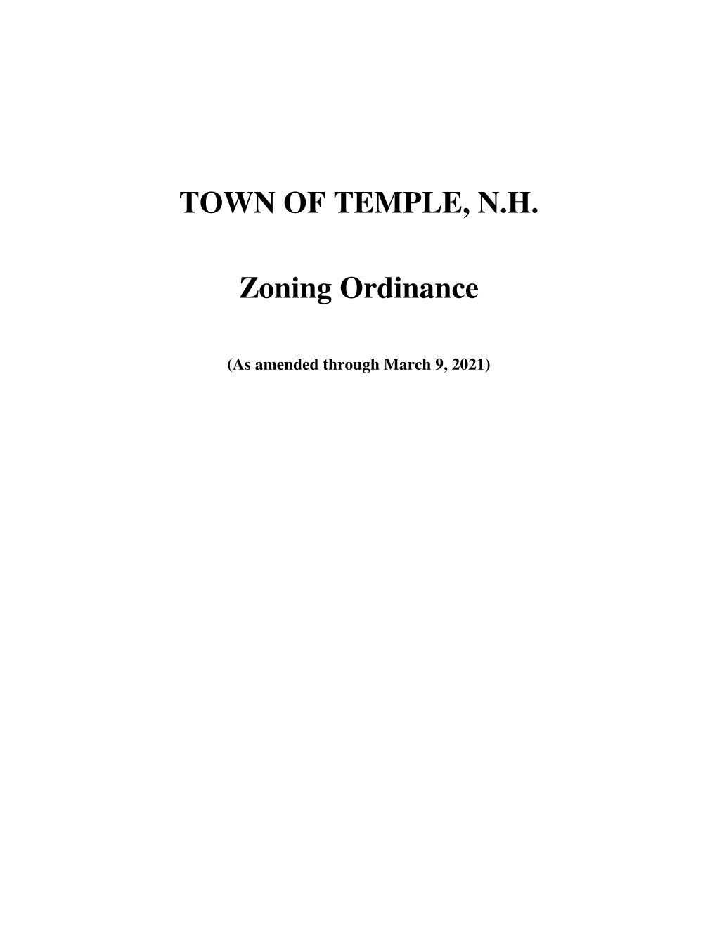 Zoning Ordinance 2021