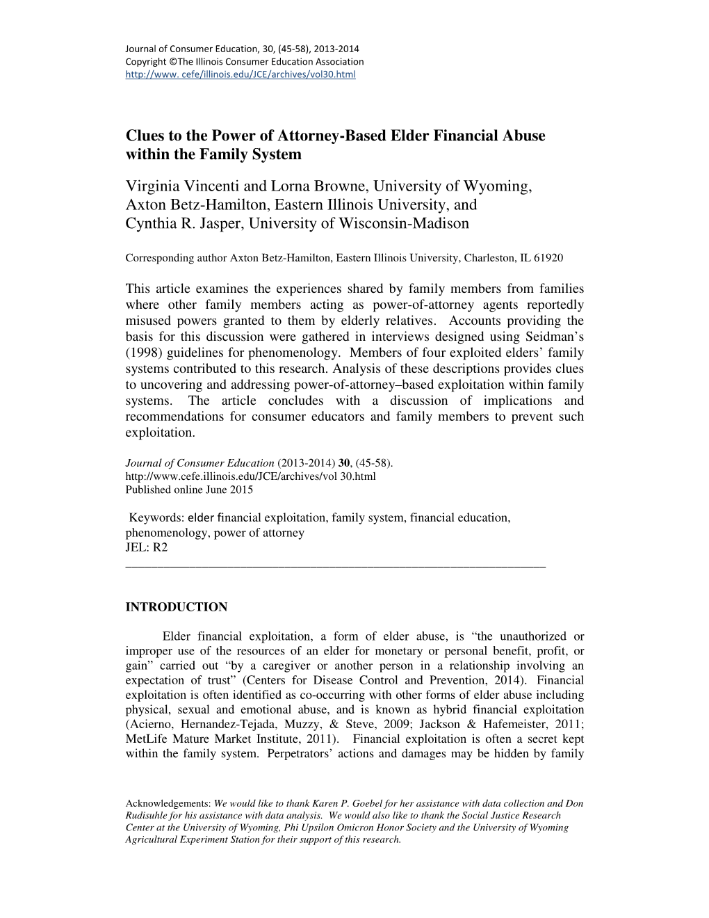 Clues to the Power of Attorney-Based Elder Financial Abuse Within the Family System