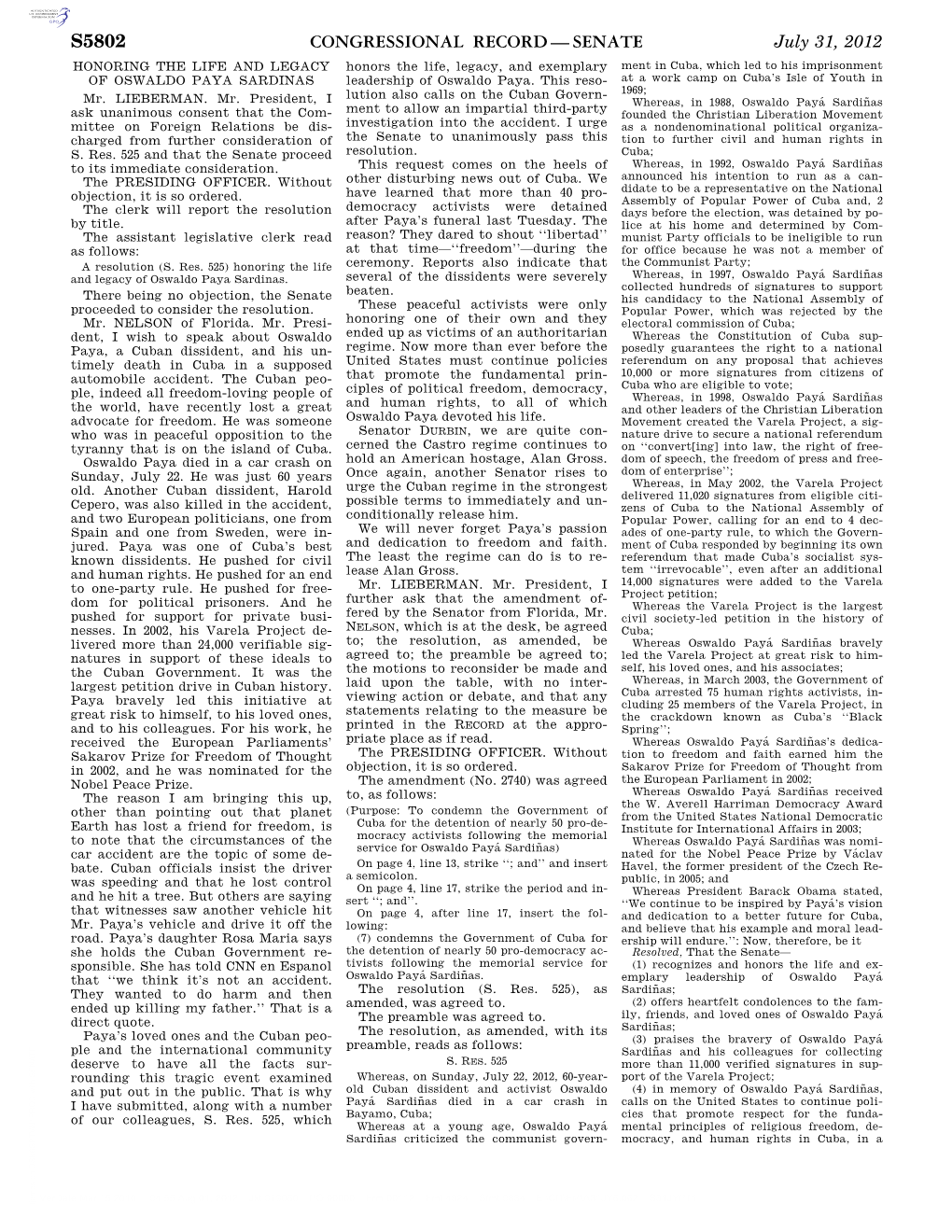 Congressional Record—Senate S5802