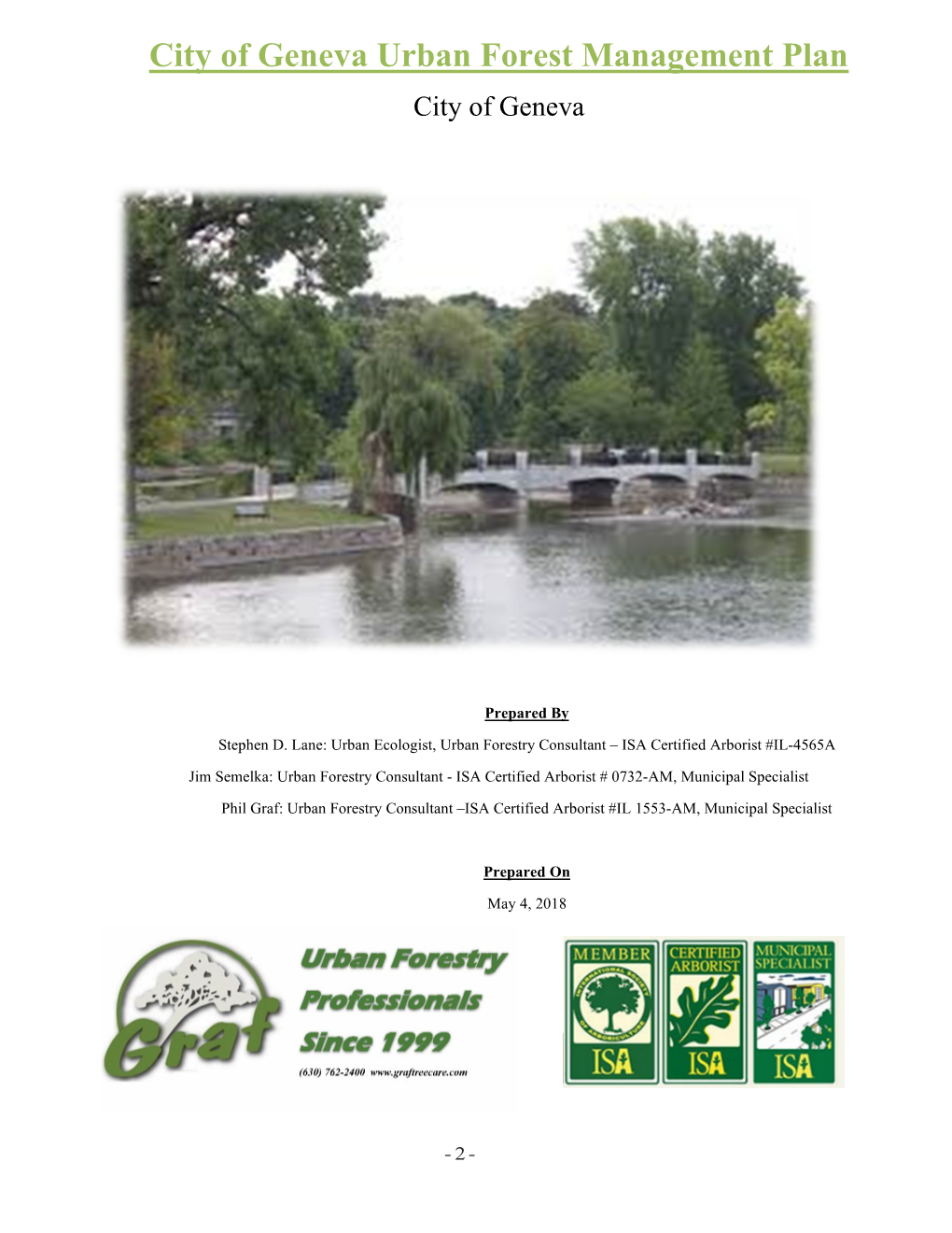 Urban Forest Management Plan City of Geneva