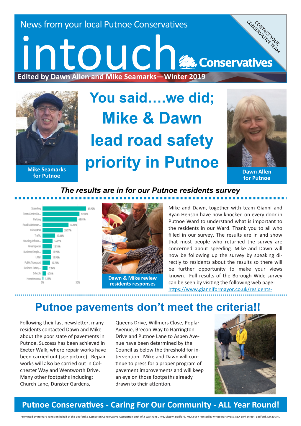 Mike & Dawn Lead Road Safety Priority in Putnoe