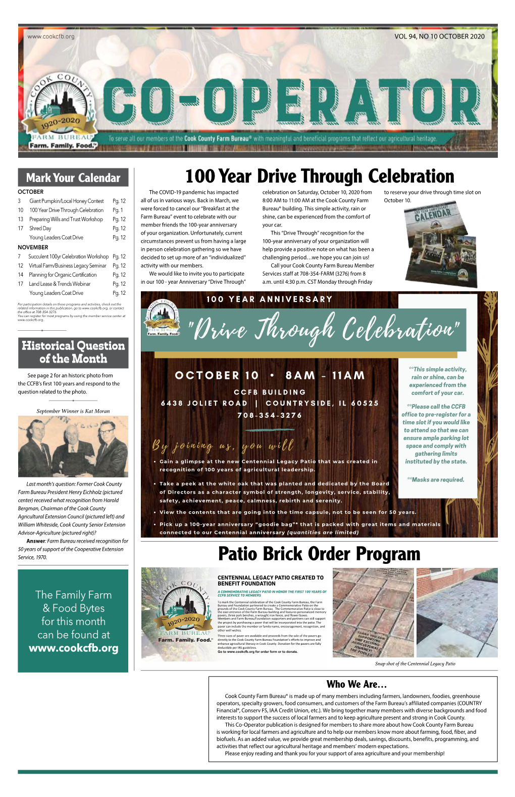 100 Year Drive Through Celebration Patio Brick Order Program