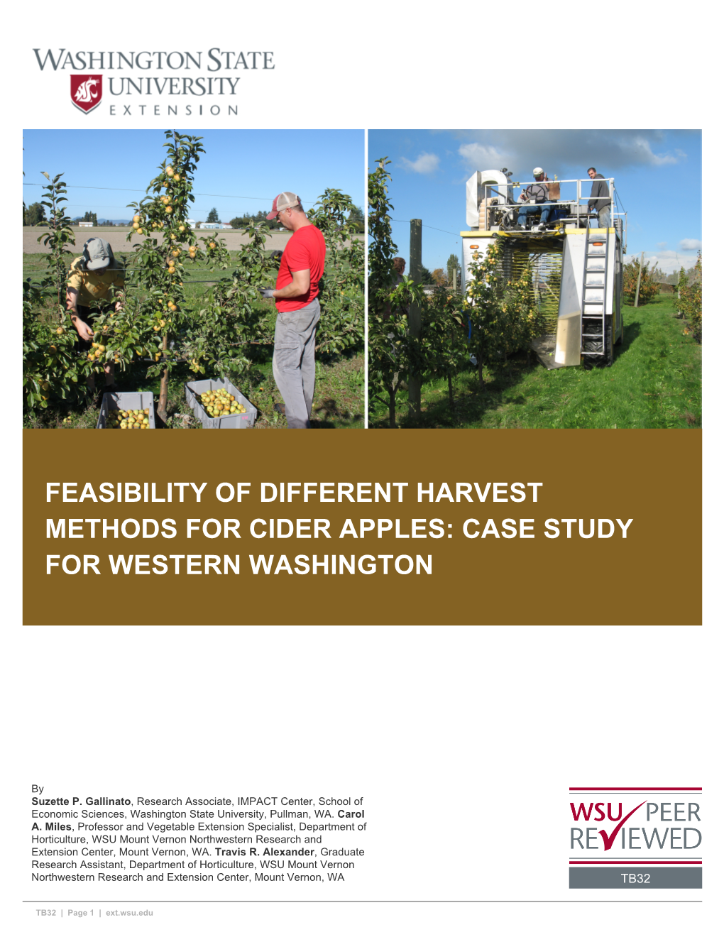 Feasibility of Different Harvest Methods for Cider Apples Case