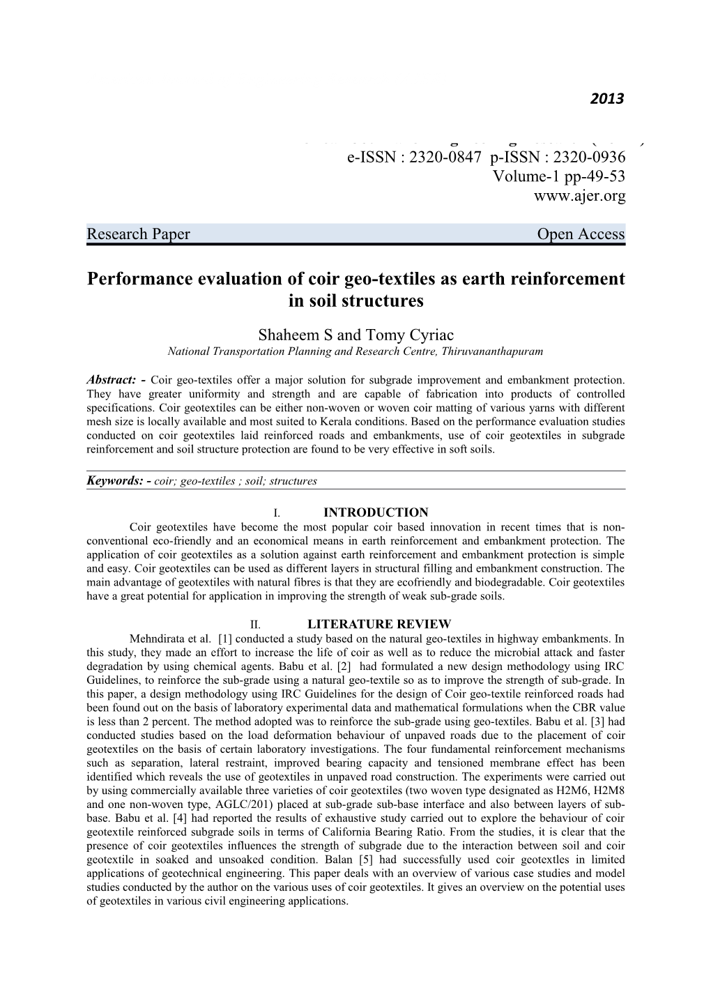 American Journal of Engineering Research (AJER) s1