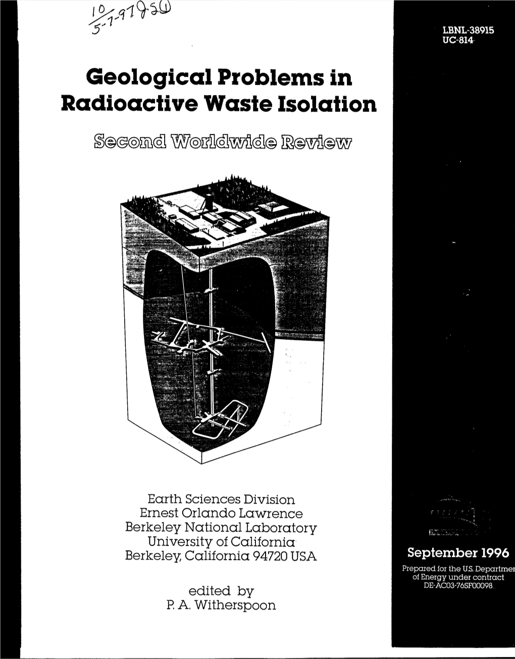 Geological Problems in Radioactive Waste Isolation