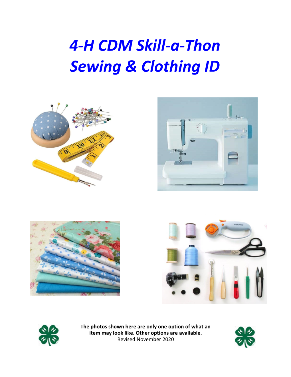 4-H CDM Skill-A-Thon Sewing & Clothing ID
