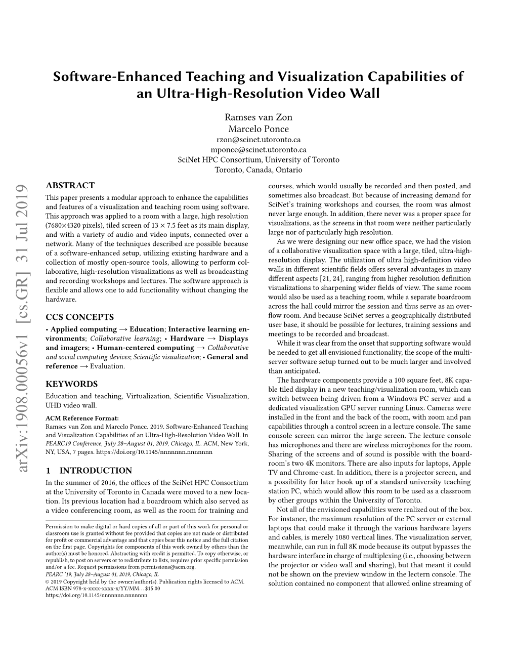 Software-Enhanced Teaching and Visualization Capabilities of an Ultra-High-Resolution Video Wall