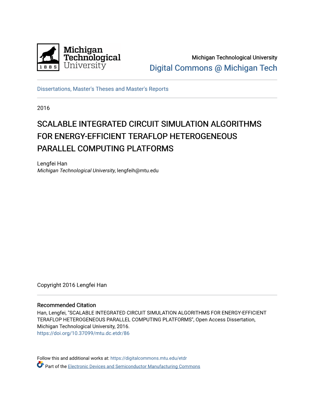 Scalable Integrated Circuit Simulation Algorithms for Energy-Efficient Teraflop Heterogeneous Parallel Computing Platforms
