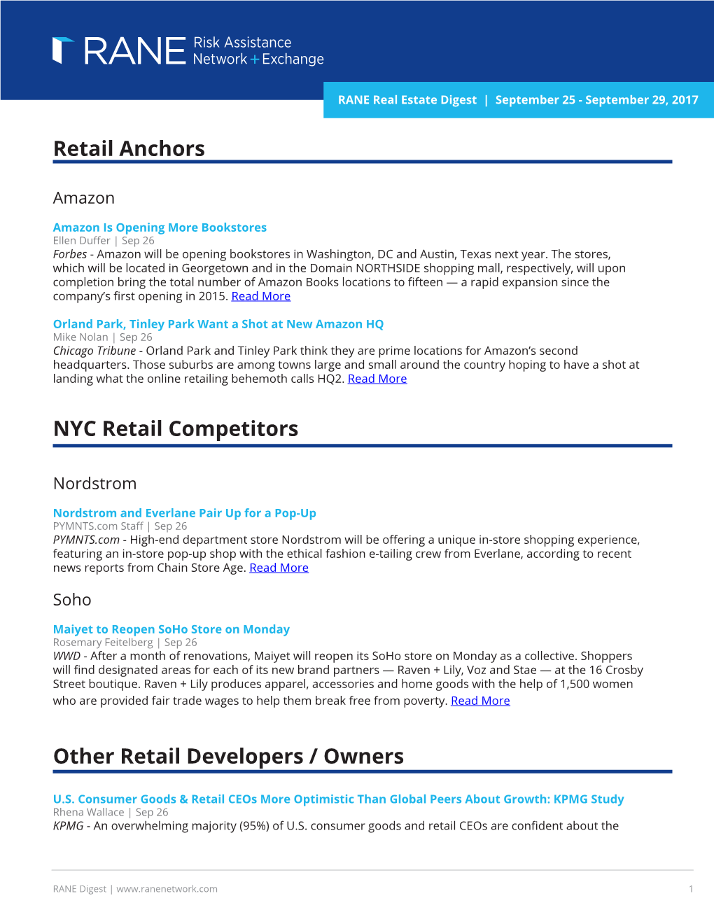 Retail Anchors NYC Retail Competitors Other Retail