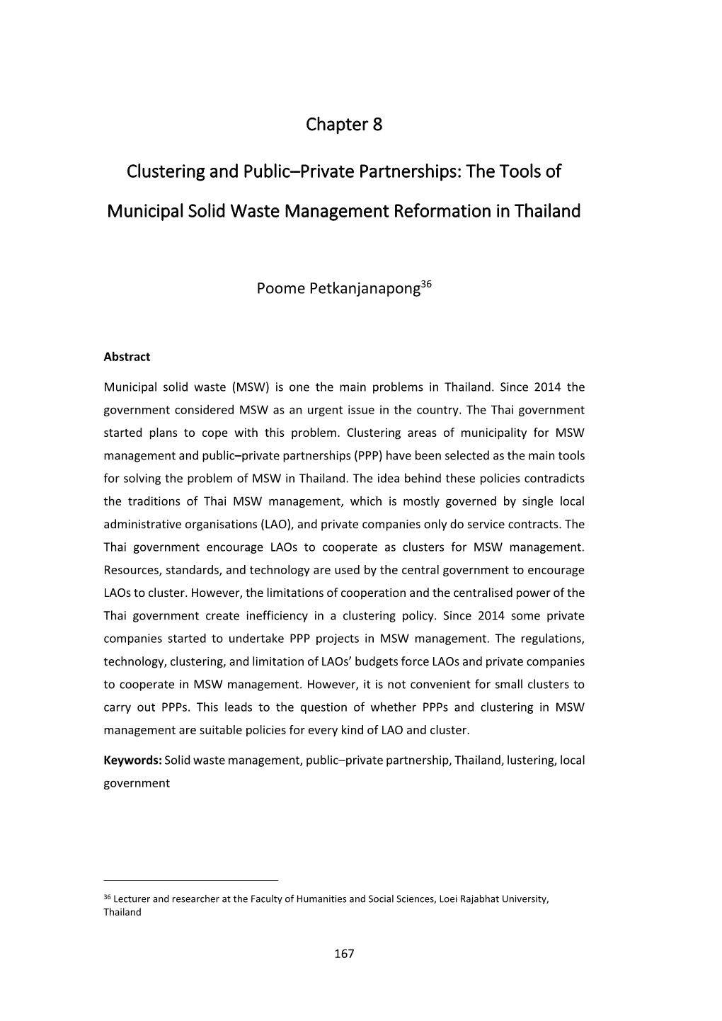 Clustering and Public–Private Partnerships: the Tools Of