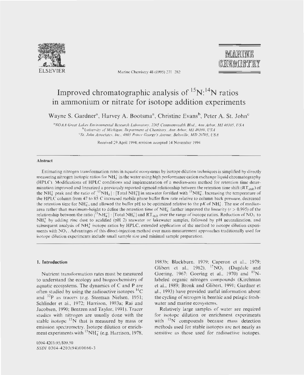 Ulitiie ~IBIIEOOIT~Filli ELSEVIER Marine Chemistry 48 (1995) 271 282