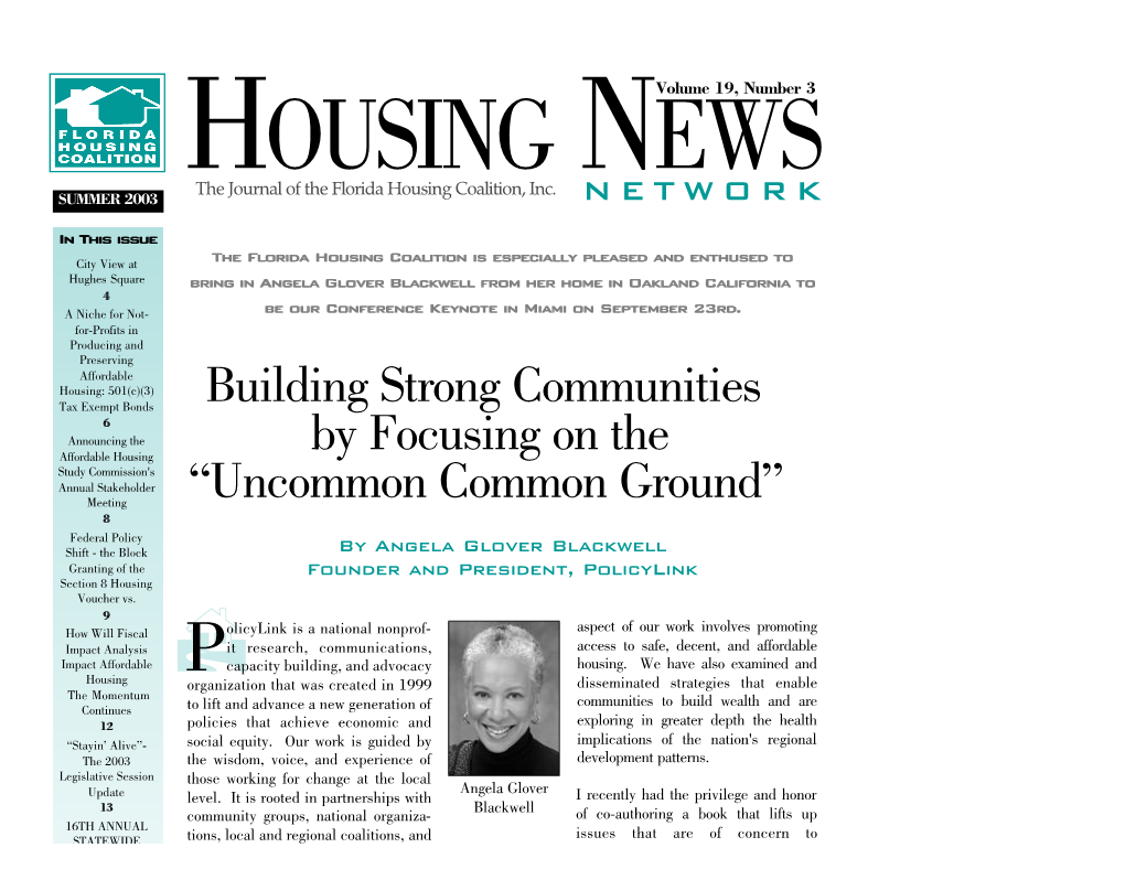 Building Strong Communities by Focusing on the “Uncommon