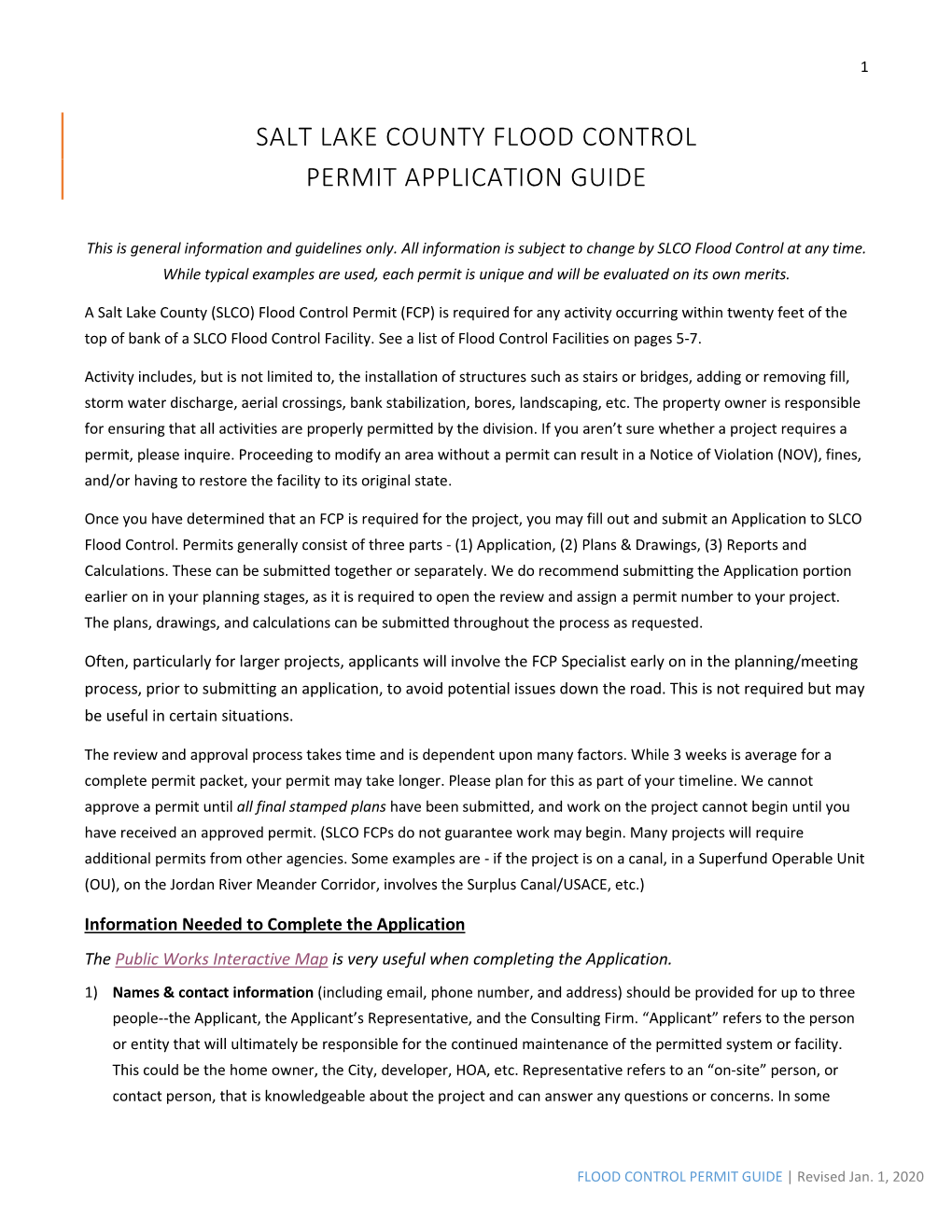 FLOOD CONTROL PERMIT GUIDE | Revised Jan