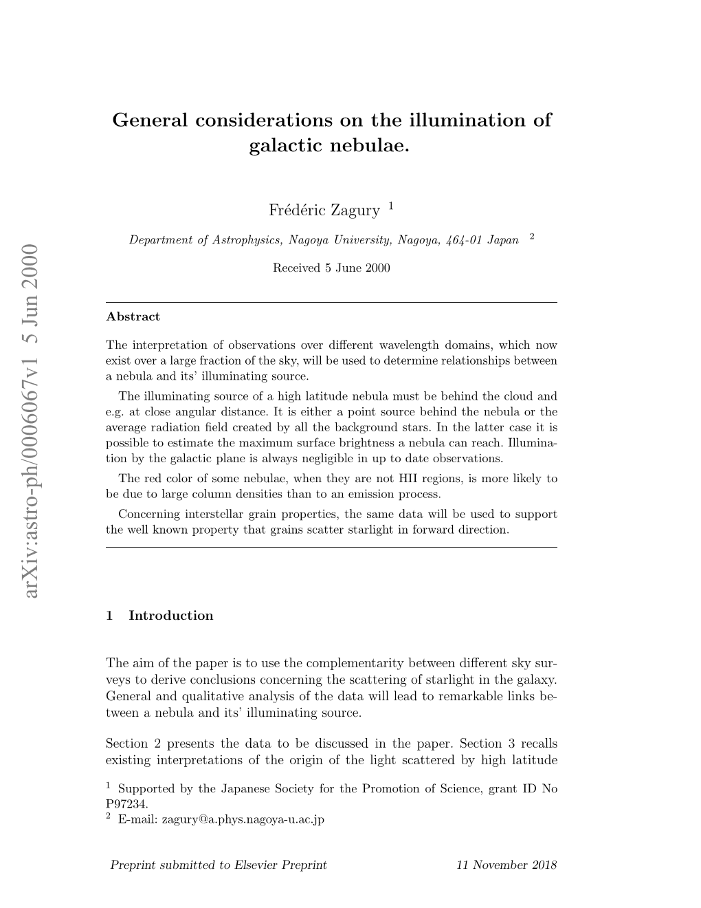 General Considerations on the Illumination of Galactic Nebulae