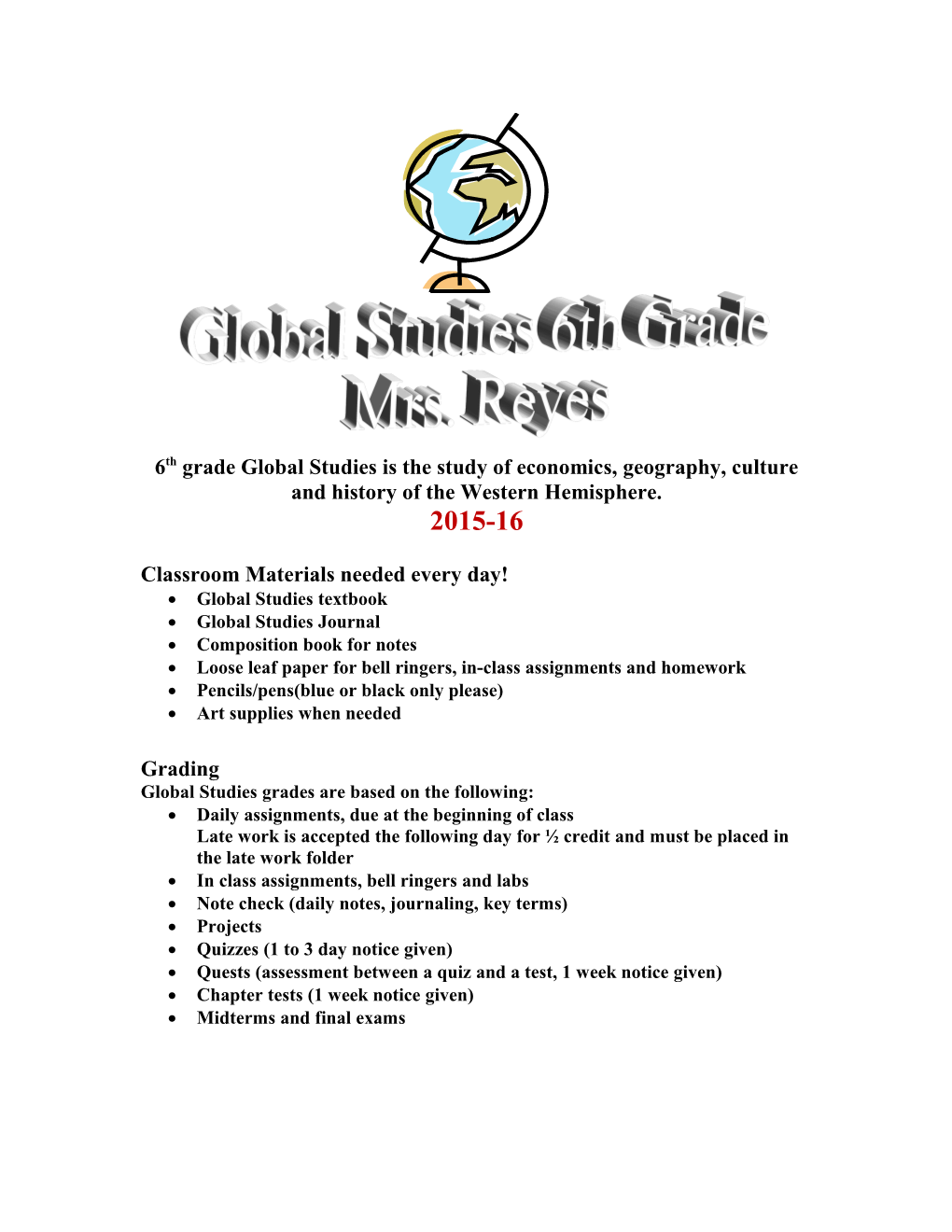 Global Studies/Mrs