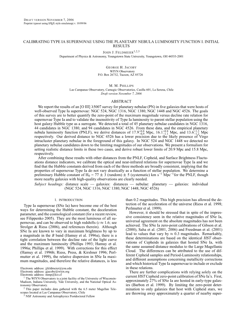 Calibrating Type Ia Supernovae Using the Planetary Nebula Luminosity Function I