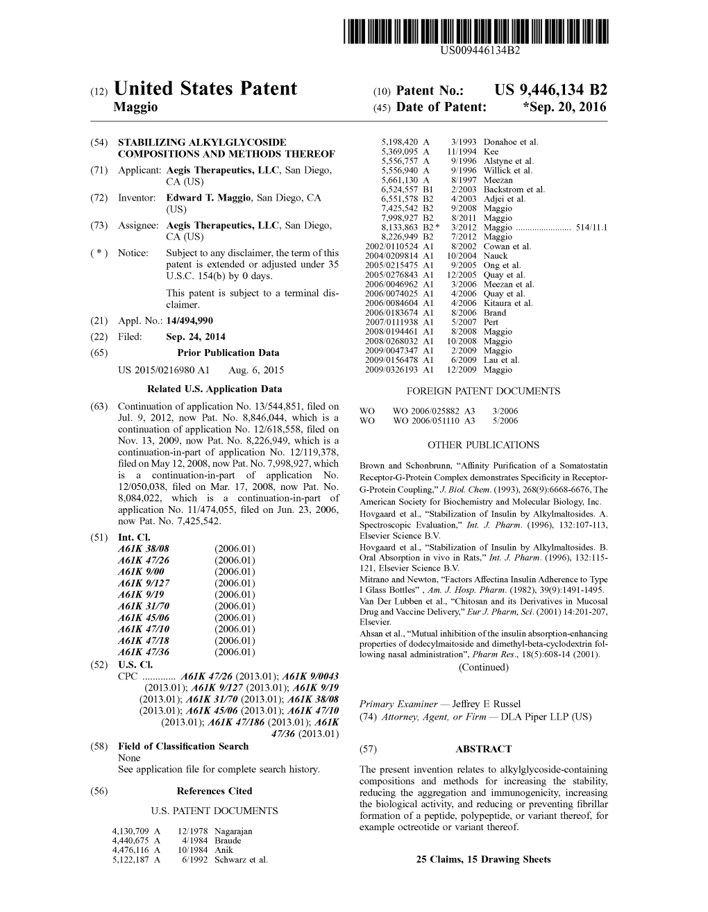 (12) United States Patent (10) Patent No.: US 9,446,134 B2 Maggio (45) Date of Patent: *Sep