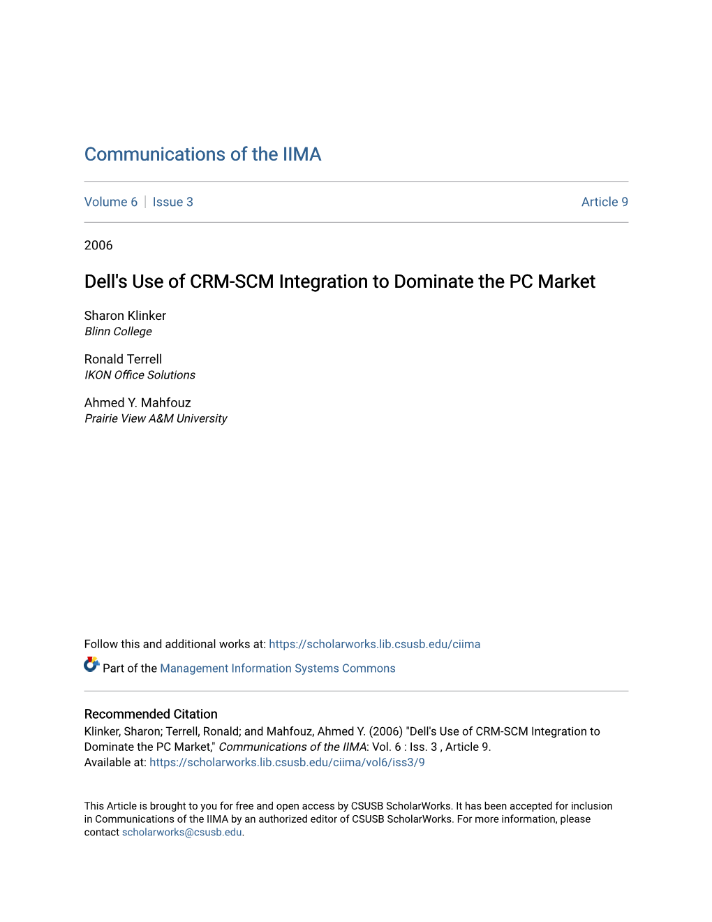 Dell's Use of CRM-SCM Integration to Dominate the PC Market