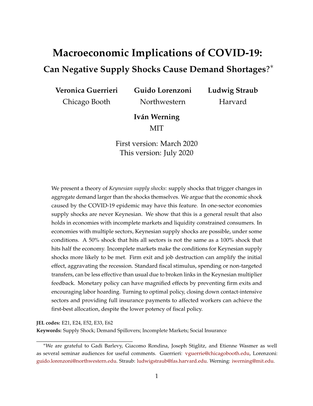 Can Negative Supply Shocks Cause Demand Shortages?∗