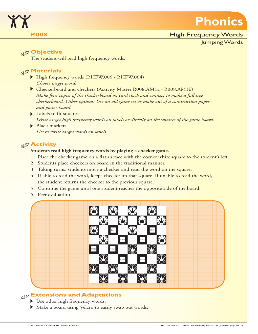 High Frequency Words Jumping Words Objective the Student Will Read High Frequency Words