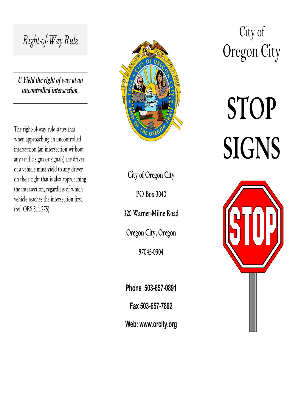 Stop Sign Brochure