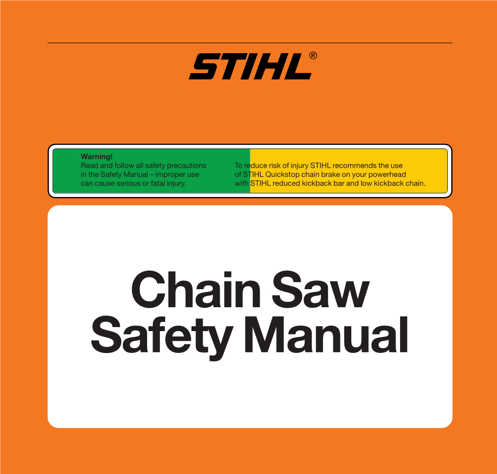 STIHL Chain Saw Safety Manual