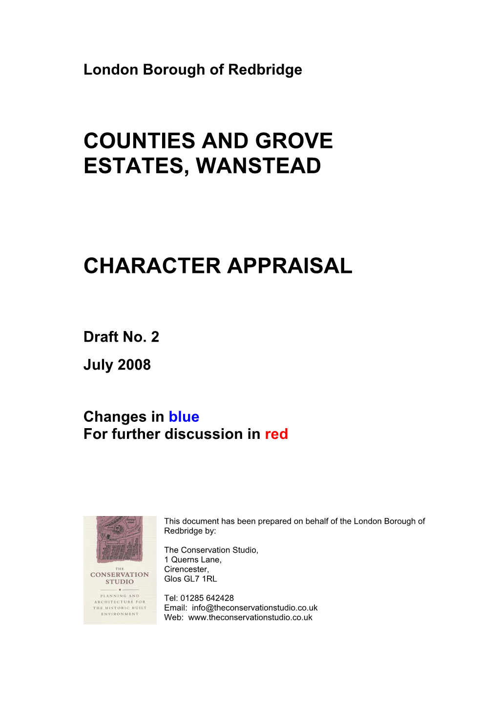 Counties and Grove Estates, Wanstead Character Appraisal