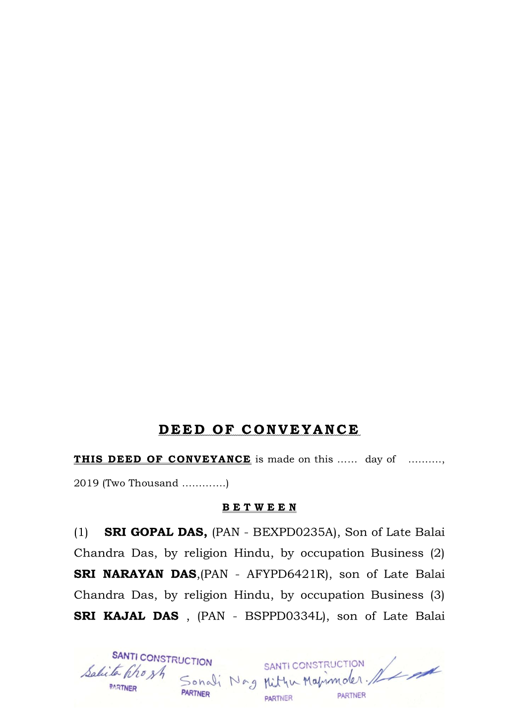 Deed of Conveyance