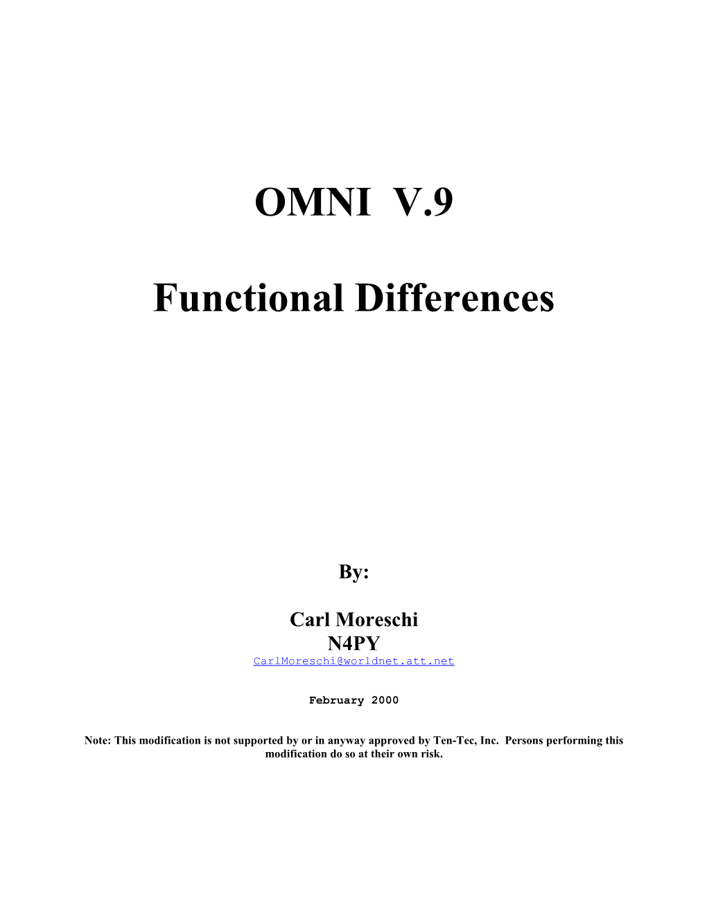 OMNI V N4PY EPROM Functional Differences