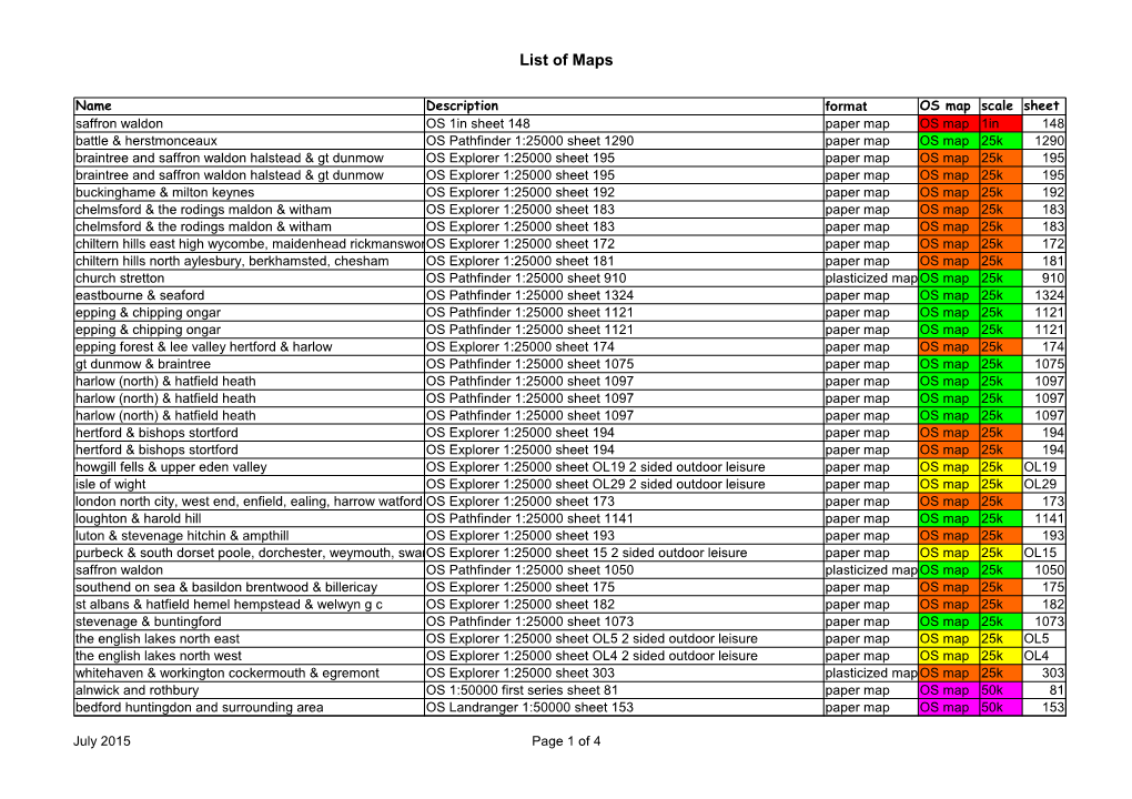 List of Maps