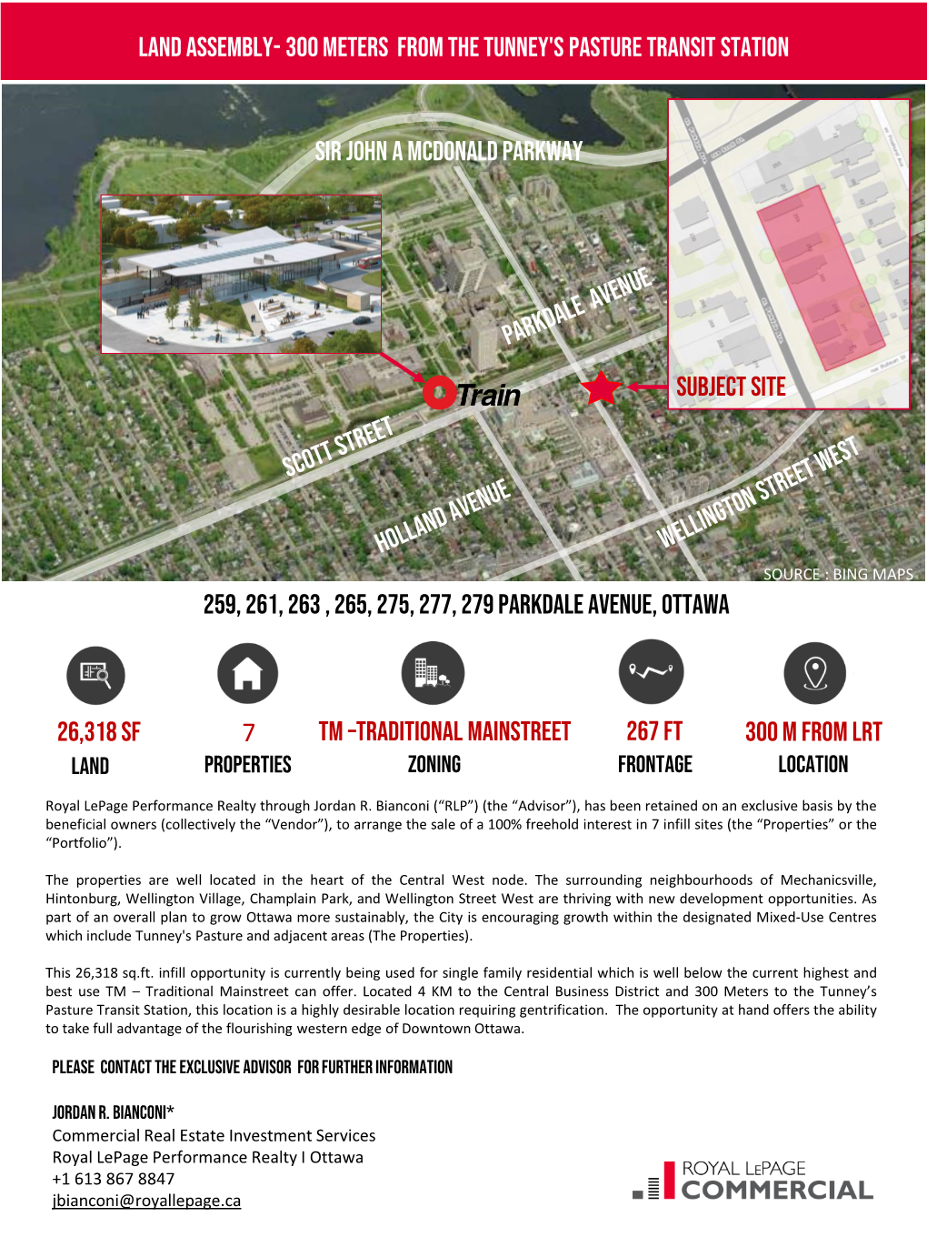 Land Assembly- 300 Meters from the Tunney's Pasture Transit Station