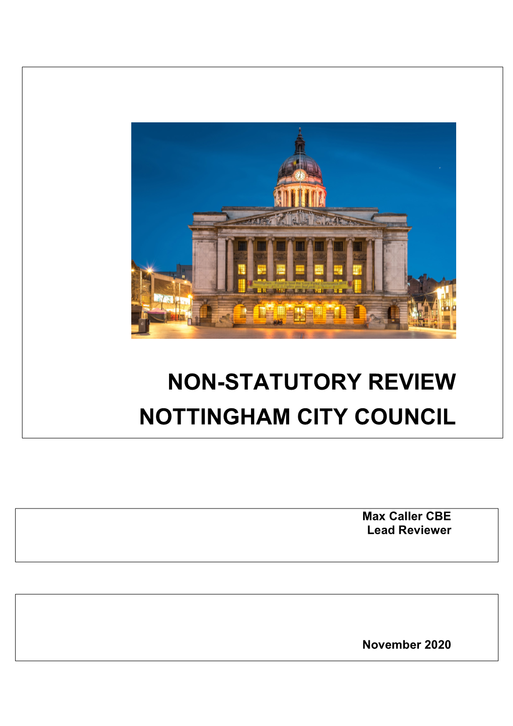 Non-Statutory Review Nottingham City Council