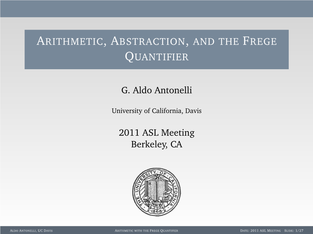 Arithmetic, Abstraction, and the Frege Quantifier