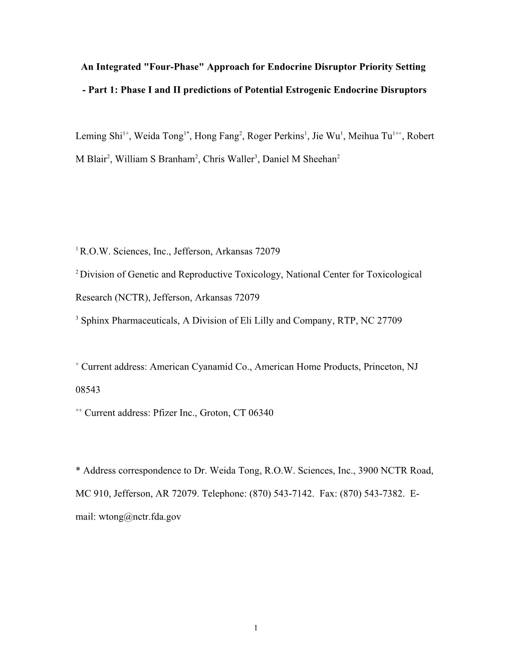 An Integrated Computational Approach for Prioritizing Potential Estrogenic Endocrine Disruptors