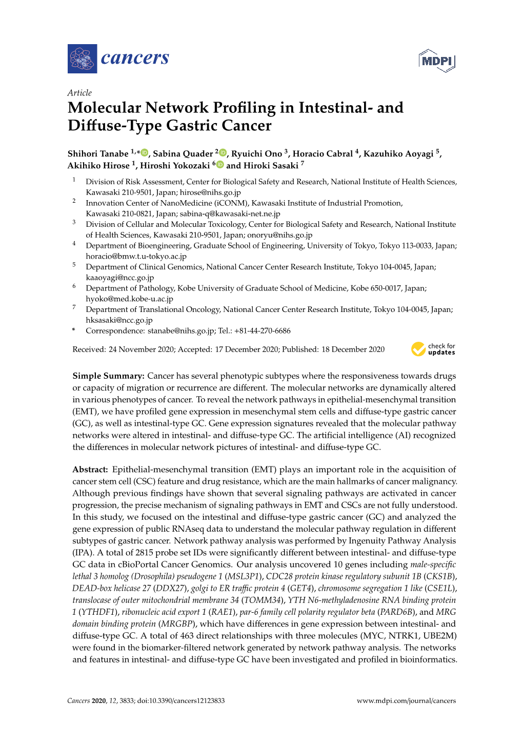 And Diffuse-Type Gastric Cancer