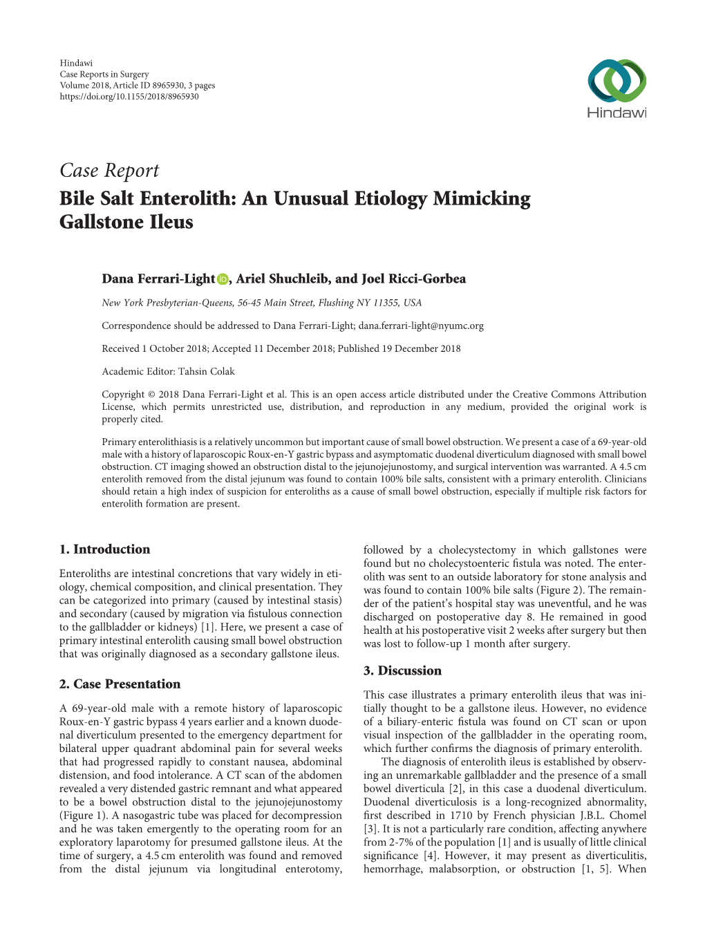 Bile Salt Enterolith: an Unusual Etiology Mimicking Gallstone Ileus