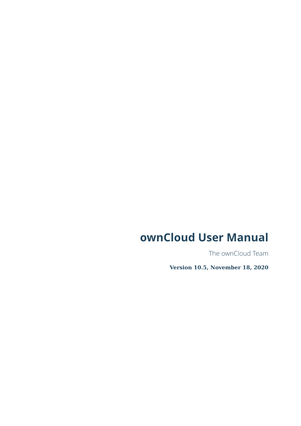 Owncloud User Manual