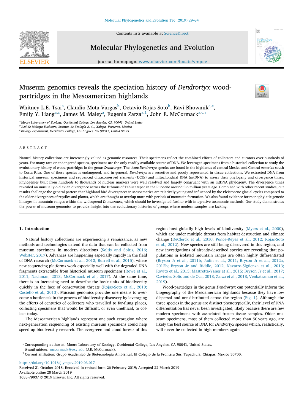 Molecular Phylogenetics and Evolution 136 (2019) 29–34