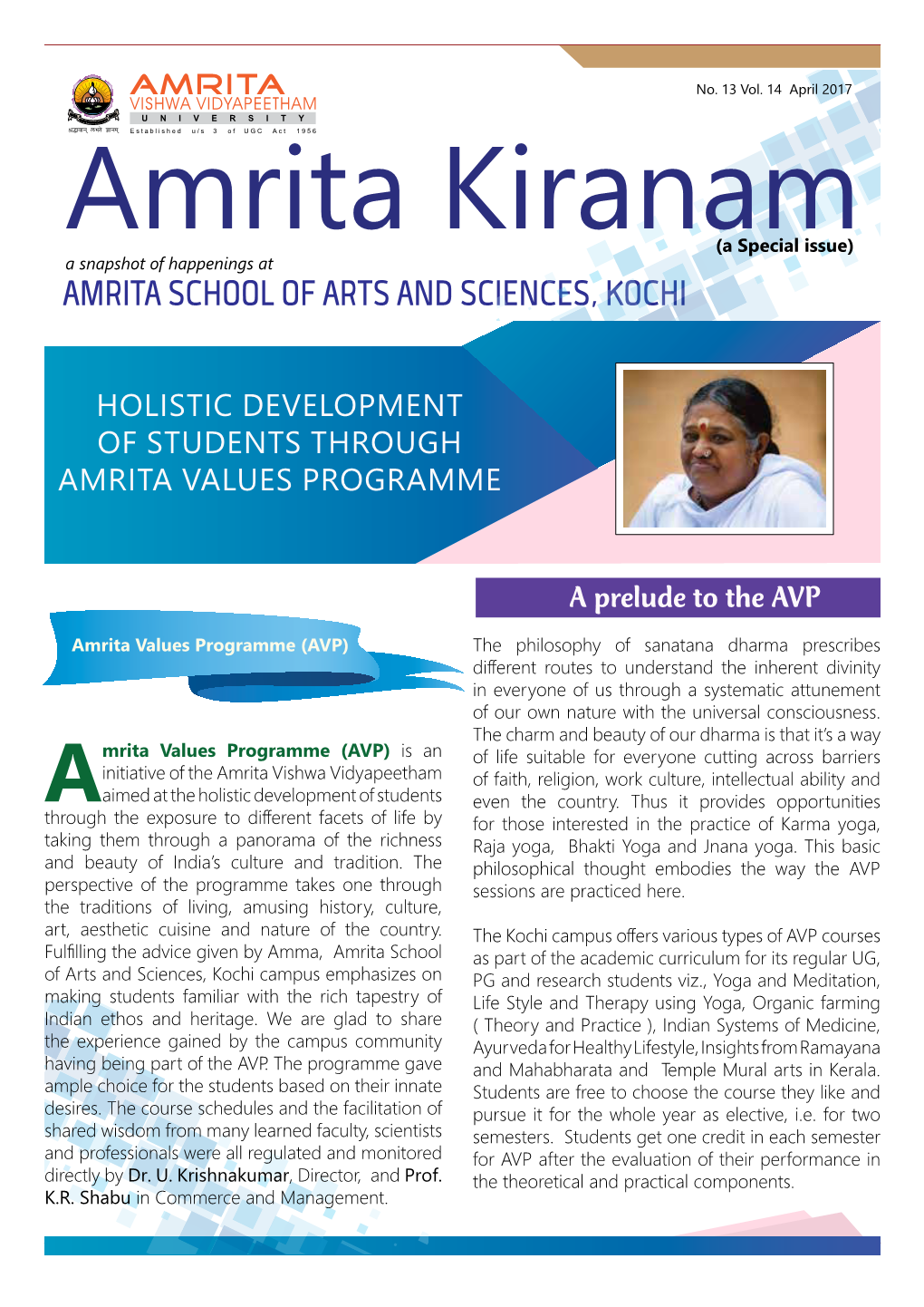 Holistic Development of Students Through AMRITA VALUES Programme