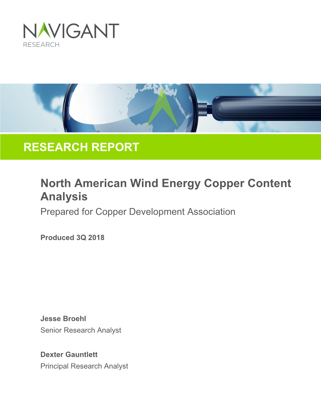 North American Wind Energy Copper Content Analysis RESEARCH REPORT