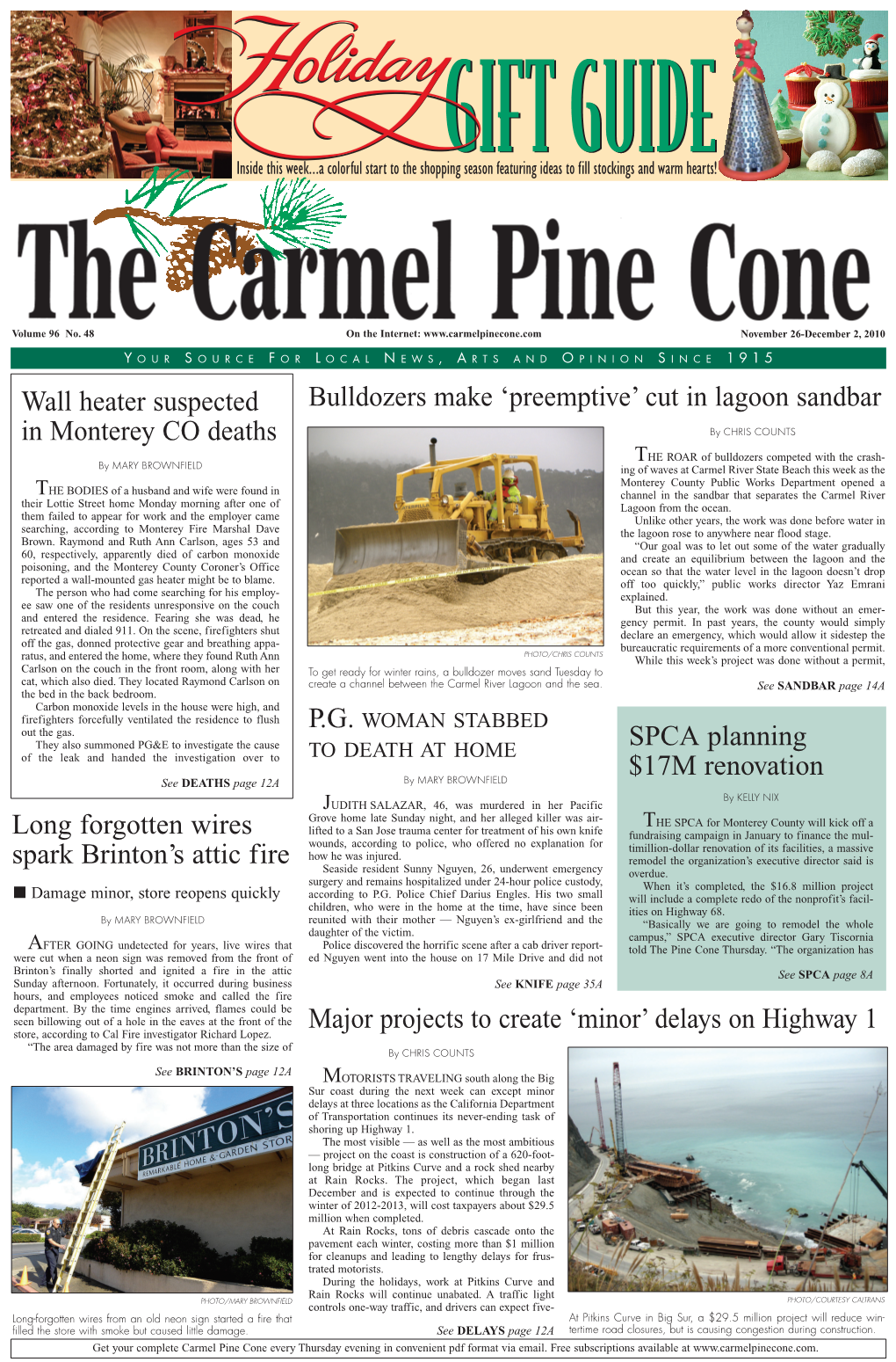 Carmel Pine Cone, November 26, 2010