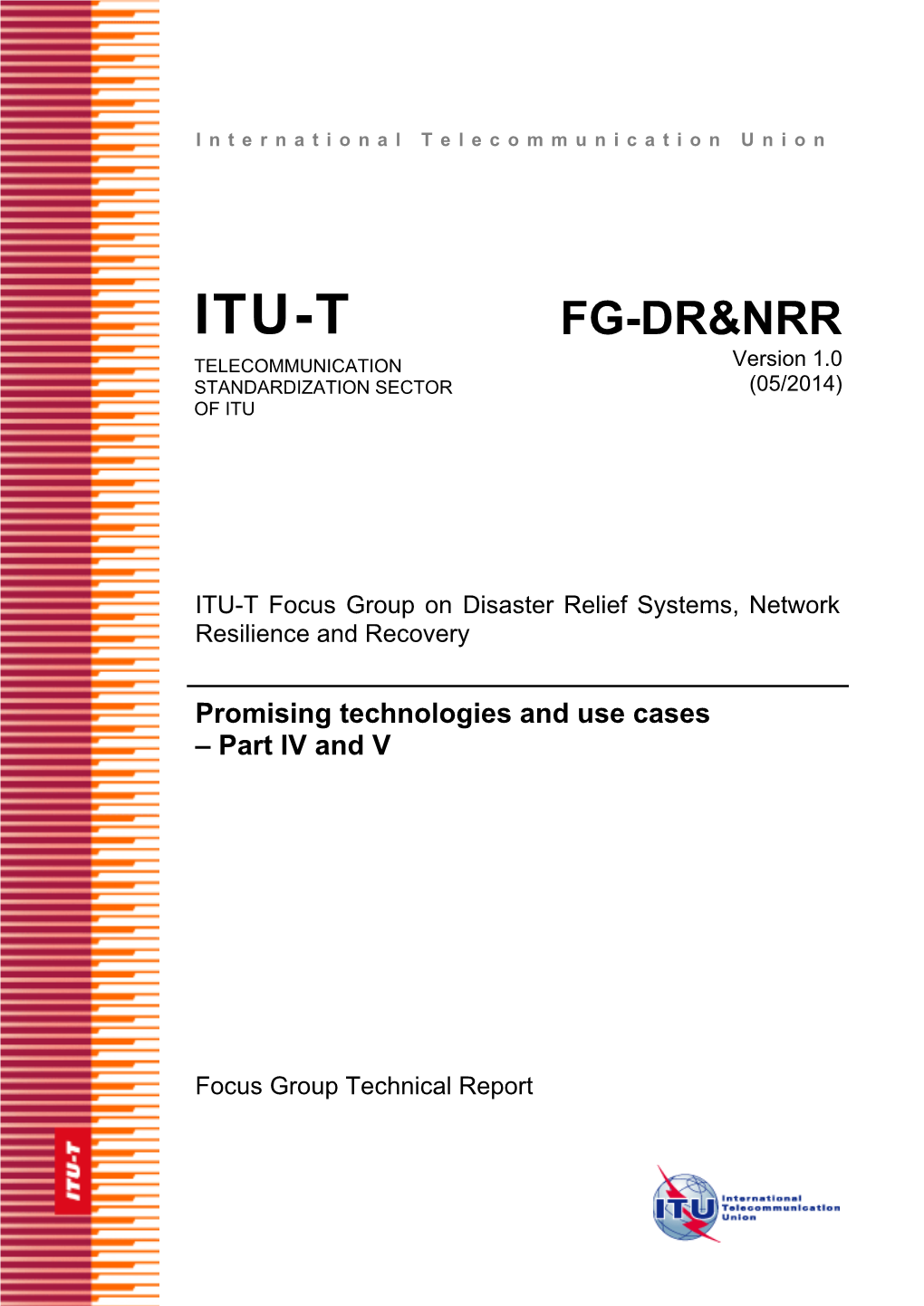 ITU-T FG-DR&NRR Deliverable