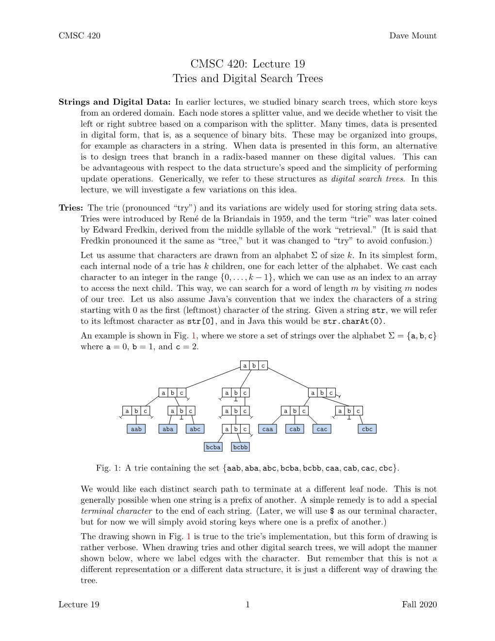 Tries and Digital Search Trees