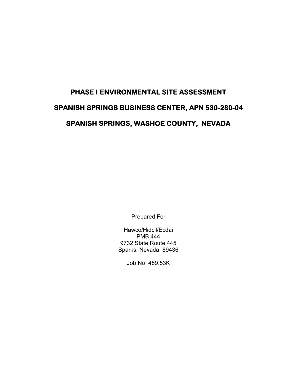 Phase I Environmental Site Assessment