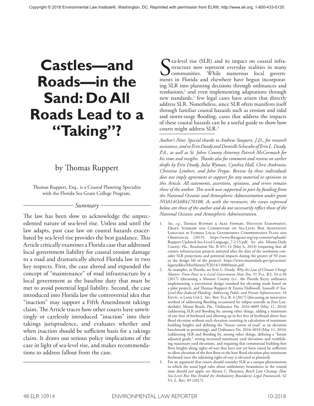 Castles—And Roads—In the Sand