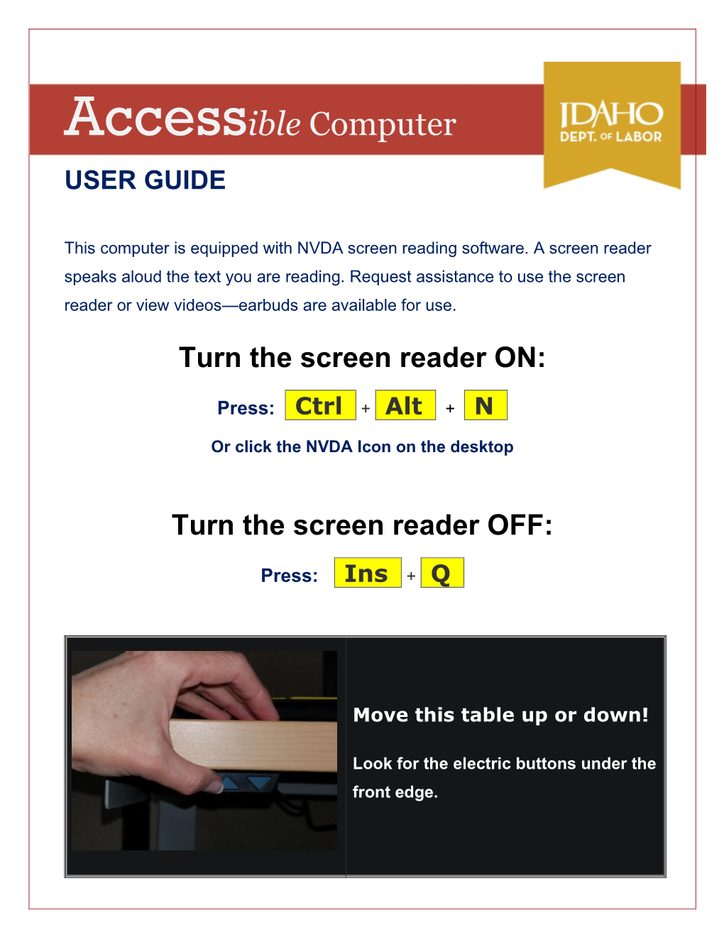 Accessible Computer USER GUIDE